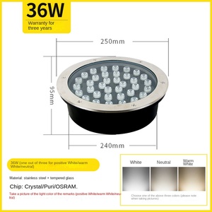 Luz LED Subacuática para Piscina de Acero Inoxidable IP68 de 12v 24v 3w con Alto CRI 95, Garantía de 5 Años, Control Remoto y por Aplicación - Product Image 6