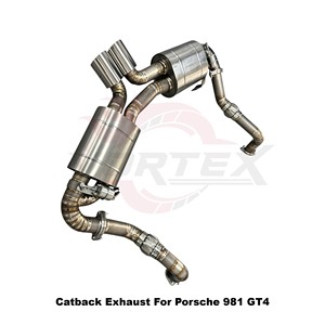 Ensemble de silencieux Vortex Acoustic-Master Natural Ti avec soupape à vide compatible avec Porsche 981 GT4 Tuning - Product Image 5