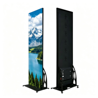 Afficheur LED vertical pliable, écran d'affichage numérique mobile pour la publicité en centre commercial et les événements