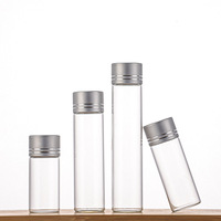Flacon en verre miniature de 22 mm pour échantillons, petite fiole en verre avec bouchon à vis argenté