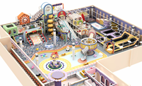 Équipement de terrain de jeu intérieur personnalisé, structure de jeu commerciale, toboggan, piscine à balles, centre d'amusement, parc à thème, café de jeux, alliage métallique