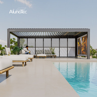 AlunoTec Pergola Bioclimatique Motorisée de Luxe en Aluminium pour Jardin et Terrasse avec Toit à Lames Orientables