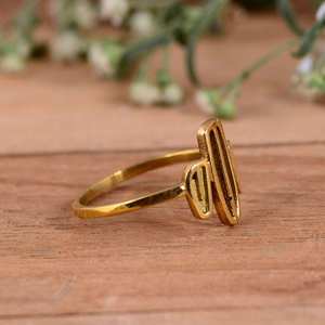 Handmade 14K Gold Plated <b>Silver</b> <b>Ring</b> Minimalist Geometric <b>Statement</b> Wedding <b>Ring</b>-Perfect Blend - Product Image 4