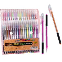 Lot de 48 mini-surligneurs scolaires à paillettes, surligneurs métalliques pour journalisation, pour étudiants, pour marquer les points clés, pour le graffiti et le dessin