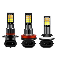 Phare antibrouillard LED bicolore automobile-H11 H8 9006 3030 24SMD | 12V blanc ambre 1800LM | IP67 ECE R19 pour voitures