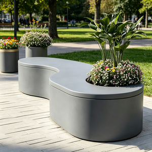 Bancs publics à texture personnalisée, tabourets en FRP résistants aux UV pour les zones extérieures des écoles et campus - Product Image 5