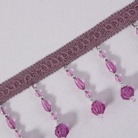 Bordure en dentelle élégante à franges de perles en forme de goutte d'eau pour rideaux, abat-jour, nappes, sacs à vêtements, accessoires de couture écologiques