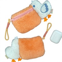 Porte-monnaie en peluche OEM Pelican mignon, grande capacité, pochette de rangement portable pour écouteurs et rouge à lèvres, breloque animale en peluche à grande bouche