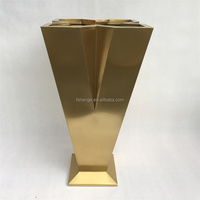 Pot Bunga Stainless Steel Warna Emas untuk Taman, Pot Tanaman Luar Ruangan Ekstra Besar Tinggi 1,5 Meter, Vas Lantai