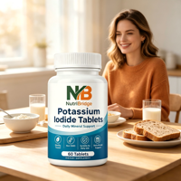 Fournisseur direct d'usine, comprimés d'iodure de potassium sans OGM, sans gluten, pour la préparation aux situations d'urgence nucléaires