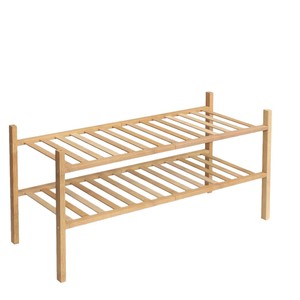 Wooden <b>Shoe</b> <b>Rack</b> 2 Tier Standing <b>Storage</b> Organizer For Bedroom Bathroom Living Room - Product Image 5