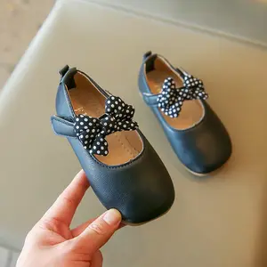 Muluhao — chaussures en cuir pour petites filles, souliers de princesse avec nœud, à semelle souple, tendance, uniques, nouveau Style, printemps et automne 2022