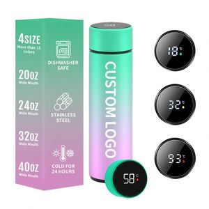 Bouteille d'eau intelligente isotherme sous vide 500 ml avec logo personnalisé, en acier inoxydable, avec affichage LED de la température - Product Image 4