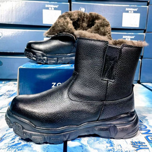 รองเท้าบูทหิมะบุขนหนาสำหรับผู้ชาย หนังเย็บต่อกัน กันลื่น ส้นเตี้ย อุ่นสบายสำหรับฤดูหนาว บุผ้าฝ้าย หุ้มข้อสูง ป้องกันความหนาวเย็นในภาคตะวันออกเฉียงเหนือ - Product Image 2