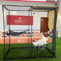 Cage pour chat de renfort de fil d'acier noir de nylon mobile détachable pratique à l'épreuve des UV de vente chaude