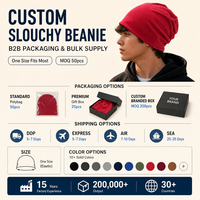 Slouchy Beanie Baumwollstrick Elastisch Einheitsgröße Unisex Lässige Streetwear Mode Individuelles Logo Stickerei Druck OEM Großhandel Niedriger MOQ