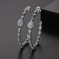 LUOXIN Boucles d'oreilles en zircon coloré à la mode européenne et américaine Accessoires quotidiens pour femmes