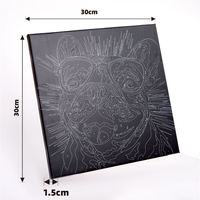 Nouveau design : Kits de peinture par numéros sur toile noire DIY 12x12 pouces, peinture par numéros personnalisée avec cadre pour décoration murale