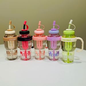 Minimalist Design New Large Capacity <b>Straw</b> Type Ice Water <b>Cup</b> Heat Resistant Portable Plastic <b>Cup</b> - Product Image 2