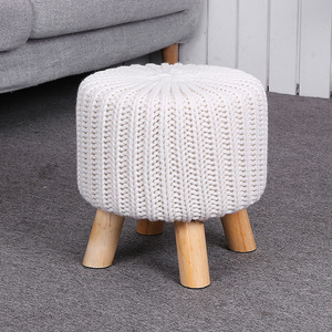 Children's <b>Stool</b> Solid Wood 30x30cm Knitted <b>Cover</b> Scandinavian Design Durable Kids Chair - Product Image 3