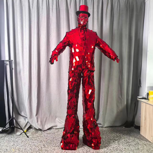 Costume <span class=keywords><strong>de</strong></span> robot dansant en miroir <span class=keywords><strong>de</strong></span> verre intégral, léger et réfléchissant, pour festival, défilé, événement commercial, spectacle sur scène en direct - Product Image 1