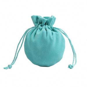 Sac à cordon en velours rond recyclable et mignon pour bijoux, sac de luxe pour cadeau, pochette de rangement personnalisée avec logo pour parfum - Product Image 1