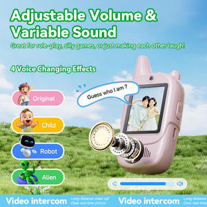 HD Video Walkie Talkie 2 Pack for Kids Rechargeable Cartoon Voice Changer <b>One</b> Click <b>Call</b> Voice Fonts Kids Gift Walkie Talkie - Product Image 5