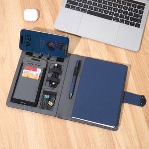 Chargement sans fil avec serrure à empreintes digitales pour ordinateur portable avec couverture en cuir Power Bank <span class=keywords><strong>A5</strong></span> Magnetic Style Loose-Leaf <span class=keywords><strong>Format</strong></span> - Product Image 5