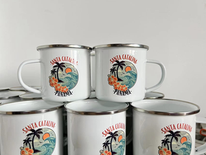 Tasses en émail personnalisées à faible MOQ avec logo promotionnel, tasses en émail par sublimation, tasses en émail bon marché, tasses en émail de 12 oz - Product Image 3