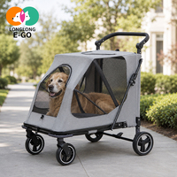 Poussette pliable respirante en maille pour animaux de compagnie, chariot à roulettes portable pour chiens et chats âgés blessés, pour les promenades en extérieur, fournitures pour animaux de compagnie