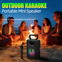 SING-E Mini haut-parleur BT portable extérieur de 4 pouces Système de basses TWS avec micro intégré Ensemble de karaoké adapté