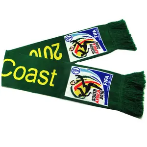 OEM Sooners Wholesale Custom Logo Jacquard Acrylic Knit Supporter Scarf Country Football Team Fans Scarves