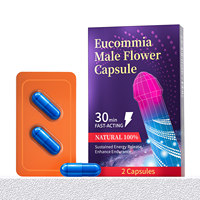 Capsule de fleur d'eucommia 100% naturelle pour hommes, action rapide, libération d'énergie durable, soutien de l'endurance, complément alimentaire à base de plantes, 2 capsules