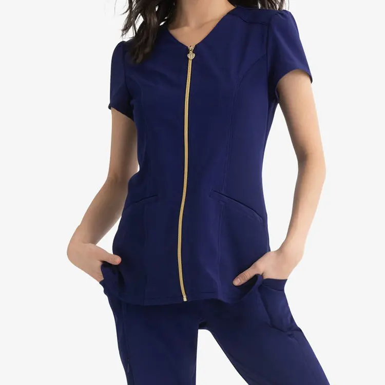 थोक फैशन डिजाइन महिलाओं के लिए नर्स अस्पताल वर्दी नर्स कार्गो पैंट चिकित्सा वर्दी रीना scrubs सेट वर्दी