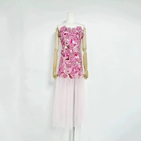 Robe longue sans bretelles pour femme, avec appliques florales en maille, élégante, décontractée, pour les occasions spéciales et quotidiennes, robes décontractées
