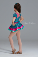 Filles Brillant Sequin Tissu Vert Rose Chaud Jazz Danse Robes Avec Tutu Jupe Ballet Costume pour Performance
