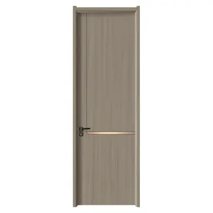 Porte intérieure en bois WPC étanche pour chambre à coucher conception de porte en PVC avec cadre de porte pour la vente directe en gros en Chine