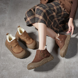 Bodisi 2026 Nuovi <span class=keywords><strong>Stivali</strong></span> <span class=keywords><strong>Invernali</strong></span> da <span class=keywords><strong>Donna</strong></span> in Vera Pelle a Metà Polpaccio con Punta Chiusa, Suola Spessa in Lana e Cotone, Antiscivolo e Termici per la Neve - Product Image 4