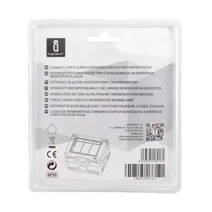 Interruttore da superficie, impermeabile, 2 vie, 3 tasti; ideale per il controllo delle luci all'aperto e - Product Image 3