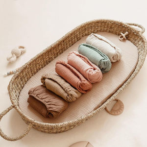 Custom Organic Cotton Muslin Crepe Baby <strong>Bedding</strong> Crib Fitted Sheet <strong>Cot</strong> <strong>Bed</strong> Breathable 200TC All-Season Mattress Sheet - Product Image 5