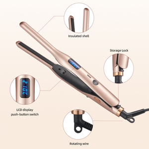 เครื่องหนีบผมตรงแบบแผ่นแคบ 10 มม. รุ่น Pro 2 in 1 ร้อนเร็ว พร้อมหน้าจอ LCD สำหรับ<span class=keywords><strong>ผู้หญิง</strong></span> ใช้ได้ทั้งหนีบตรงและม้วน<span class=keywords><strong>ผม</strong></span> - Product Image 5