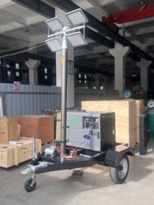 Générateur diesel silencieux 5 kW en promotion avec démarrage à distance, châssis ouvert et tour d'éclairage mobile, moteur pour éclairage et <span class=keywords><strong>phare</strong></span> - Product Image 4