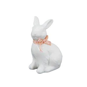 Paskalya tavşanı fabrika OEM özel seramik dekoratif tavşan süsler ayakta