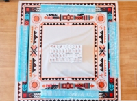 Élégant ensemble de sacs fourre-tout Mahjong américains avec motif cercle concentrique doré, sac de transport en toile blanche et pochette à accessoires pour cadeau
