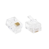 Cable Modular recto de múltiples núcleos, cabeza de cristal, teléfono macho RJ11 6P4C, enchufe Modular 6P4C RJ11 Conector