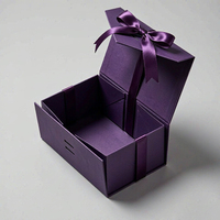 Boîte pliante monobloc pour cadeaux d'anniversaire, de fête des mères, de Pâques, de Thanksgiving, avec logo personnalisé imprimé pour les marques