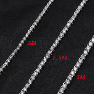 사용자 정의 라운드 스톤 주조 큐빅 지르코니아 실버 도금 CZ 아이스 아웃 테니스 팔찌 925 스털링 실버 - Product Image 4