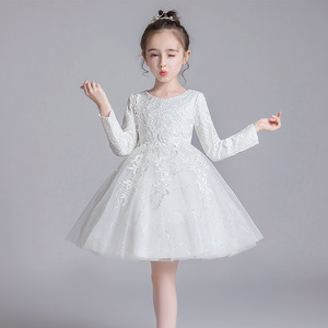 Robe de princesse personnalisée en gros pour enfants, à manches longues, en gaze moelleuse, pour spectacle de filles - Product Image 2