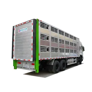 Dongfeng 9.6 m transportador de animais de temperatura constante 8X4 liga de alumínio pintinho/piggy transportador de transporte de porcos para venda