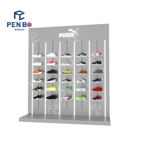 2025 moderne marque chaîne magasin détail chaussures affichage idées Boutique tissu sac et chaussures affichage Sneaker affichage <span class=keywords><strong>panneau</strong></span> mural - Product Image 3